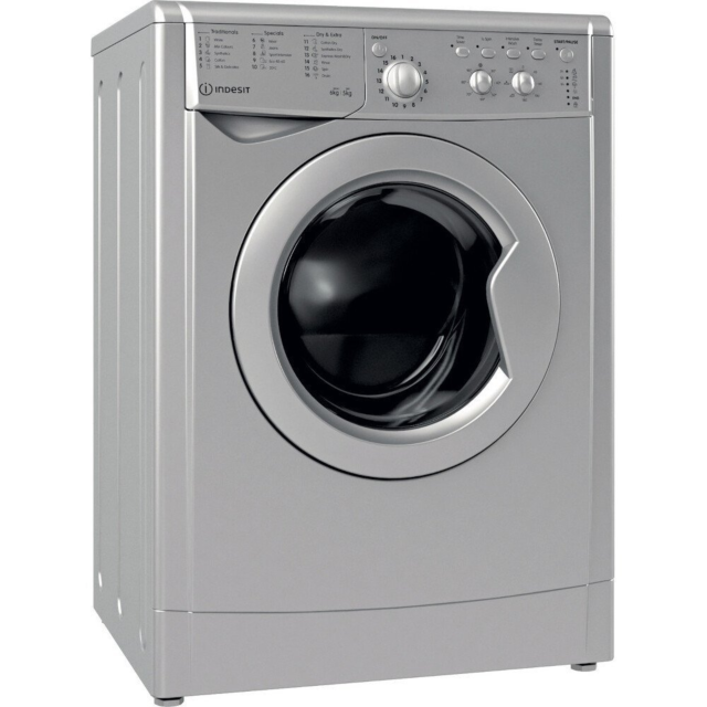 Indesit IWDC65125SUKN 6kg/5kg 1200 Spin Washer Dryer - Silver