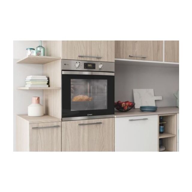 Indesit KFWS3844HIXUK 59.5cm Built In Electric Single Oven - Inox