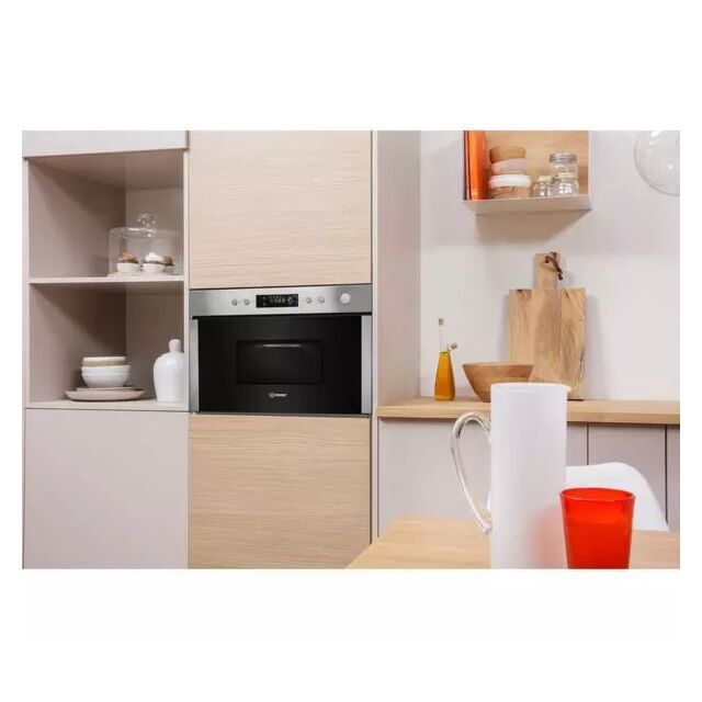 Indesit MWI3213IX 22 Litre Built-in Microwave with Grill - Stainless Steel