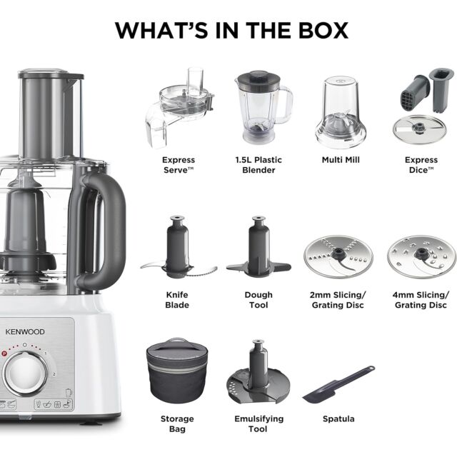 Kenwood FDP65.860WH Multipro Express 4 In 1 Food Processor 