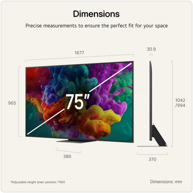 LG 75QNED87B6A.AEK 75inch 4K QNED evo Smart TV