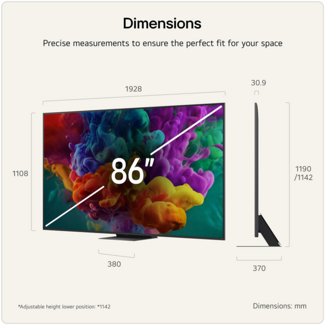 LG 86QNED87B6A.AEK 86inch 4K QNED evo AI Smart TV