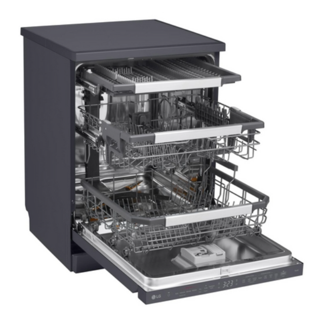 Lg DF587HMS TrueSteam QuadWash  WiFi Connected Full Size Dishwasher - Matte Black - 14 Pla
