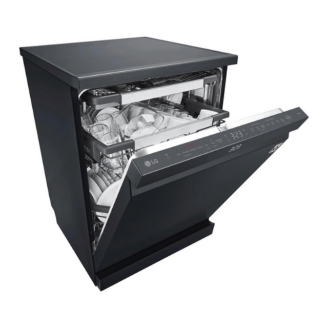 Lg DF587HMS TrueSteam QuadWash  WiFi Connected Full Size Dishwasher - Matte Black - 14 Pla