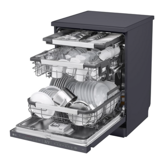Lg DF587HMS TrueSteam QuadWash  WiFi Connected Full Size Dishwasher - Matte Black - 14 Pla