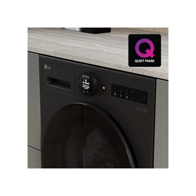 Lg F4X7009TBB Series 7 Ai Direct Drive™ 9 Kg 1400 Spin Washing Machine - Matte Black - A-40% Rated