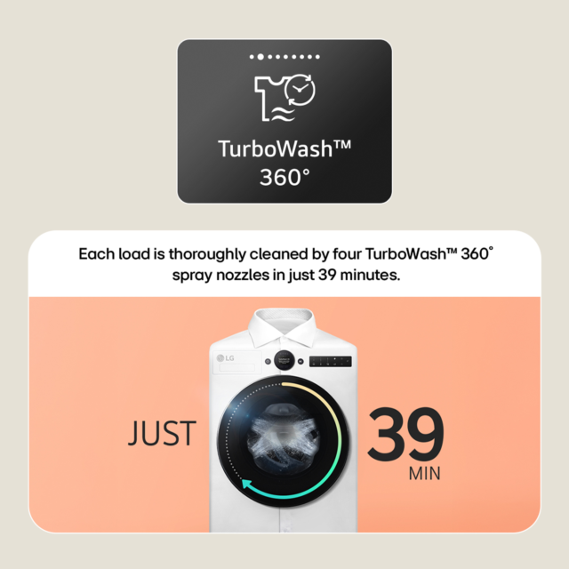 LG F4X7009TBB 9kg 1400 Spin Washing Machine Black