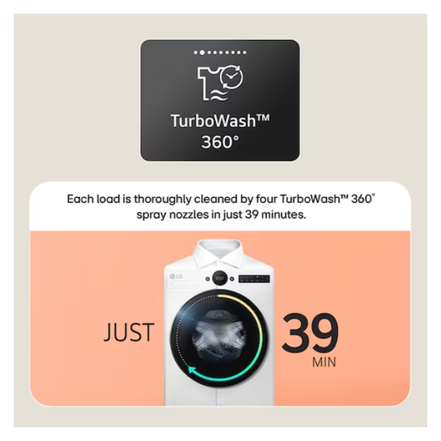 Lg F4X7011TWB Series 7 Ai Direct Drive™ 11 Kg 1400 Spin Washing Machine - White - A-40% R