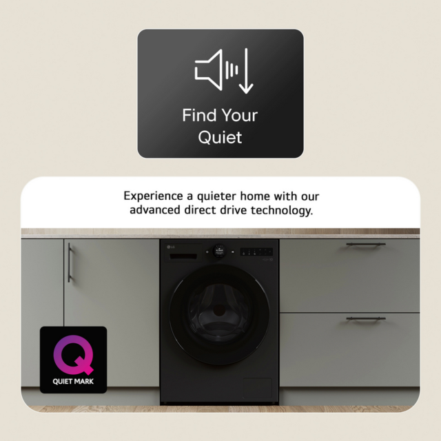 LG F4X7513TBB 13kg 1400 Spin Matte Black Washer
