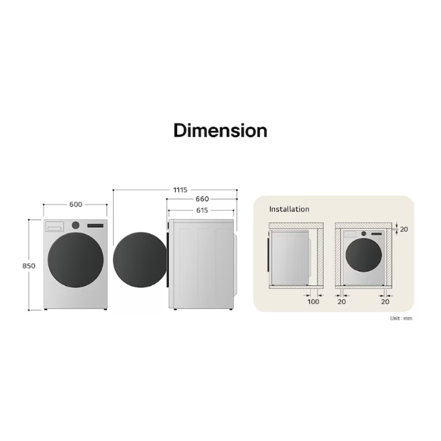 Lg FDV709W 9kg Heat Pump Tumble Dryer - White