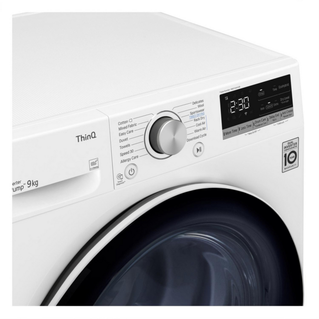 Lg FDV709W Series 4 ThinQ™ 9 kg Heat Pump Tumble Dryer - White - A++ Rated