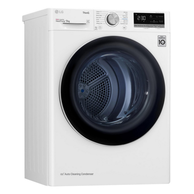 Lg FDV709W Series 4 ThinQ™ 9 kg Heat Pump Tumble Dryer - White - A++ Rated