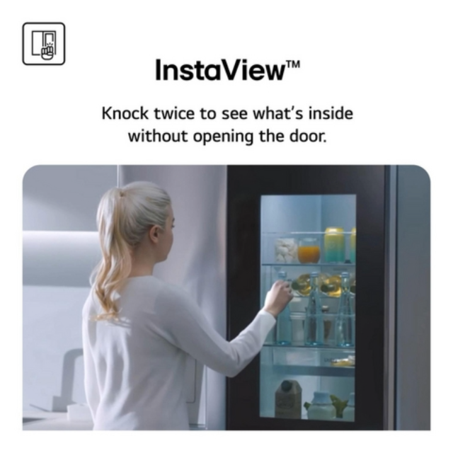 Lg GSXE90EVAD Instaview™ Side-By-Side Refrigerator, Essence Black Steel