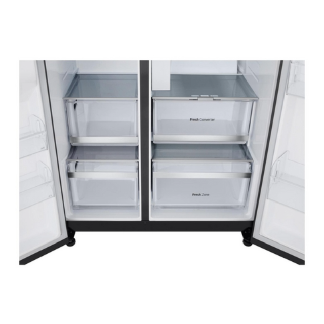 Lg GSXE90EVAD Instaview™ Side-By-Side Refrigerator, Essence Black Steel