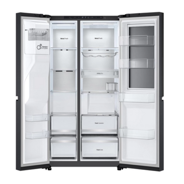 Lg GSXE90EVAD Instaview™ Side-By-Side Refrigerator, Essence Black Steel