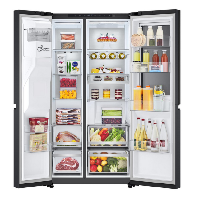 LG GSXE90EVAD 96.8cm 60/40 No Frost Fridge Freezer Black Steel