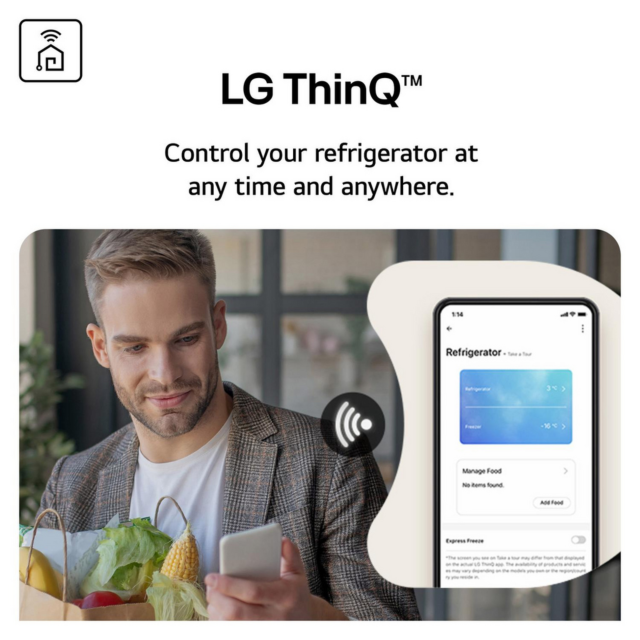 LG GSXE90EVDD 96.8cm 60/40 Total No Frost Fridge Freezer