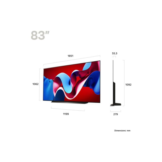 Lg OLED83C44LA.AEK 83inch 4K OLED Evo C4 Smart TV - Umber Brown