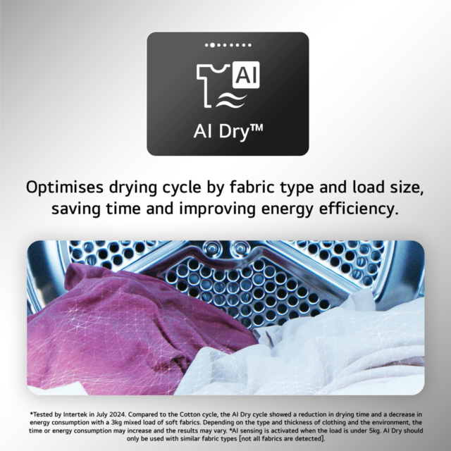 LG RHX7009TBB 9kg Heat Pump Tumble Dryer