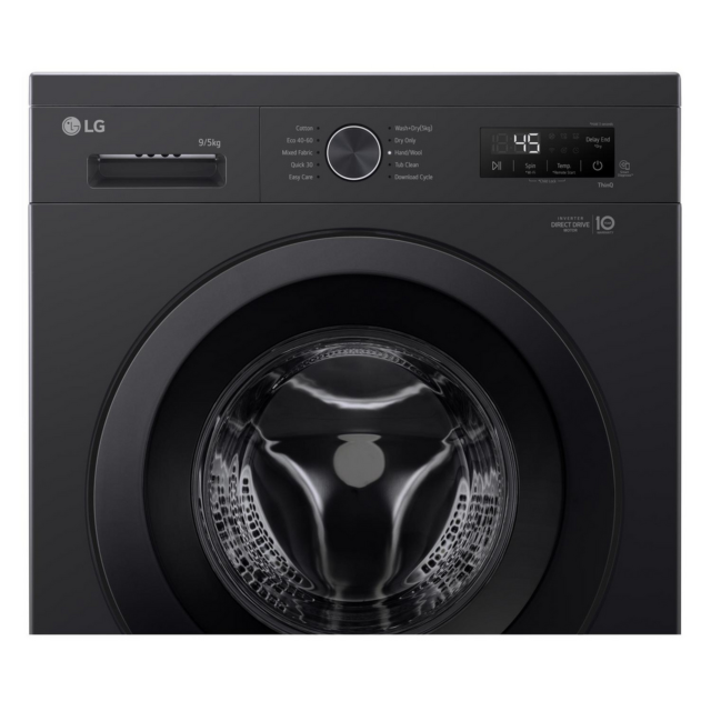 LG W4X1095NNK 9kg/5kg 1400 Spin Washer Dryer Gloss Black