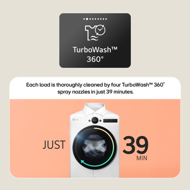 Lg W4X7016TBB , Series 7 AI Direct Drive™ 11 kg Washer Dryer - Matte Black - A-35% / D Rated