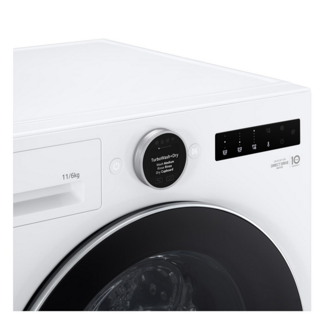 LG WHX9016TLC 11kg/6kg 1400 Spin Washer Dryer White