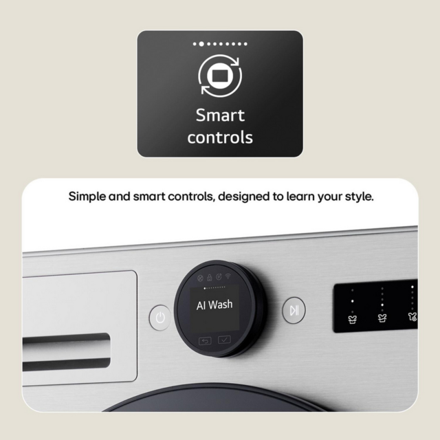 LG WHX9516TBC 11kg/6kg 1400 Spin Washer Dryer - Black