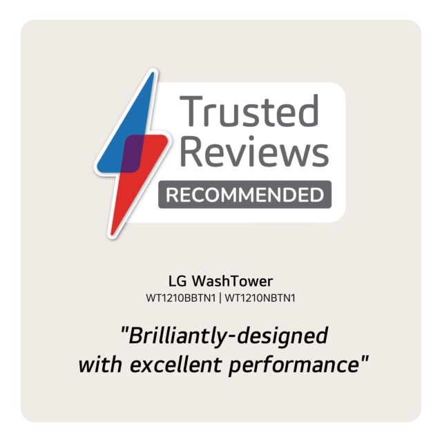 Lg WT1210BBTN1, 12kg / 10kg LG WashTower | DUAL Inverter Heat Pump™ TurboWash™360, Platinum Black