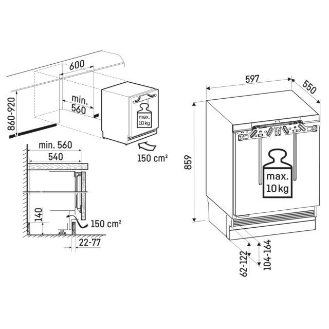 Liebherr URC3701 Fridge 101L Capacity with Ice Box