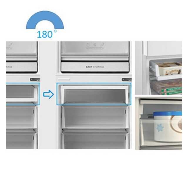 Midea MDRB379FGD01 54.7cm 60/40 Total No Frost Fridge Freezer - White