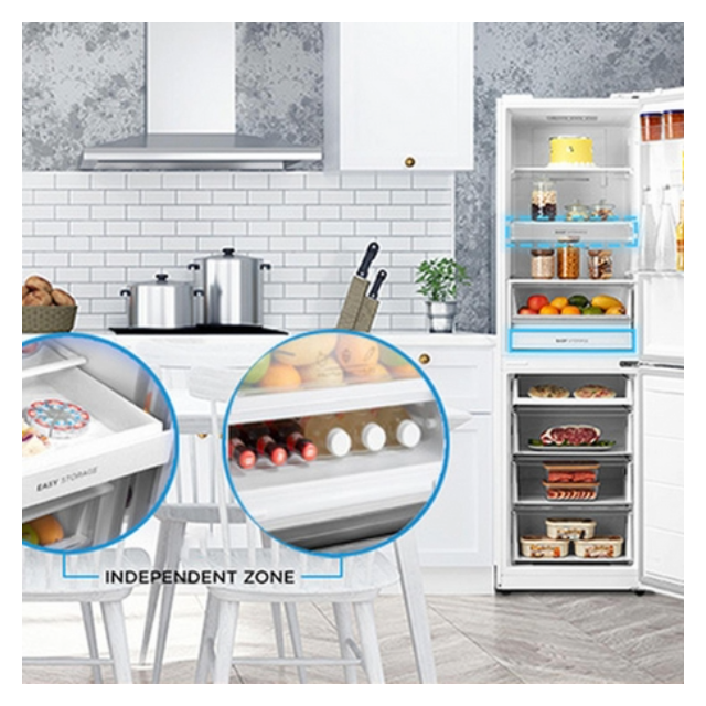 Midea MDRB379FGD01 54.7cm 60/40 Total No Frost Fridge Freezer - White