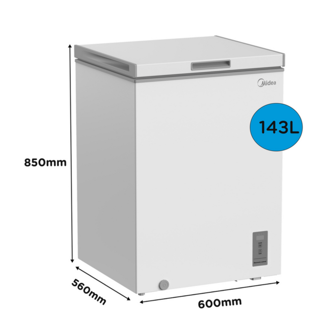 Midea MDRC211FZE01 143L Static Chest Freezer White