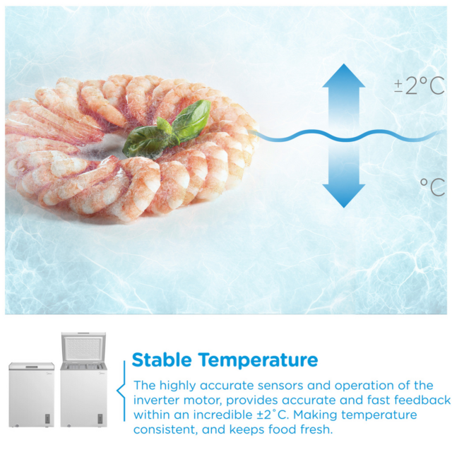Midea MDRC211FZE01 143L Static Chest Freezer White
