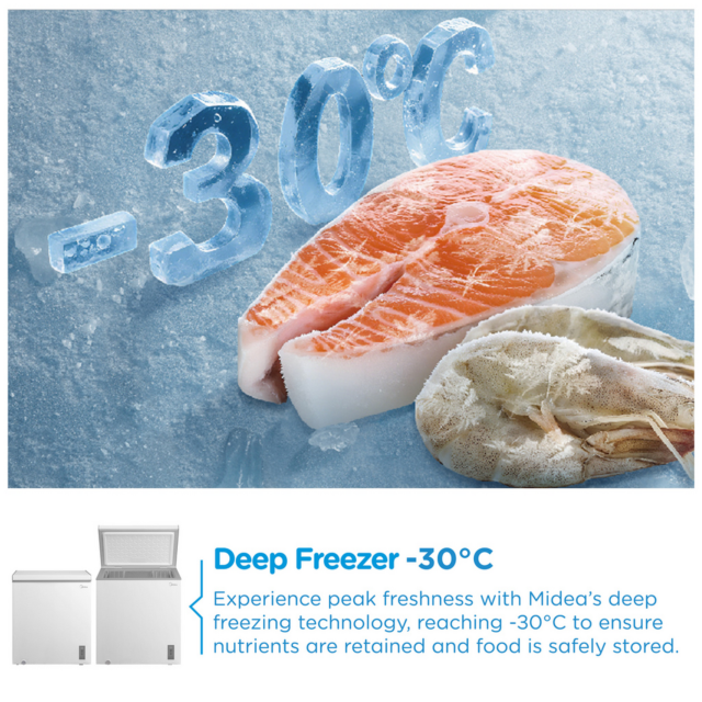Midea MDRC284FZE01 198L Chest Freezer White