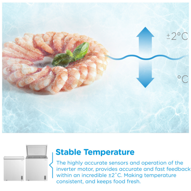 Midea MDRC284FZE01 198L Chest Freezer White