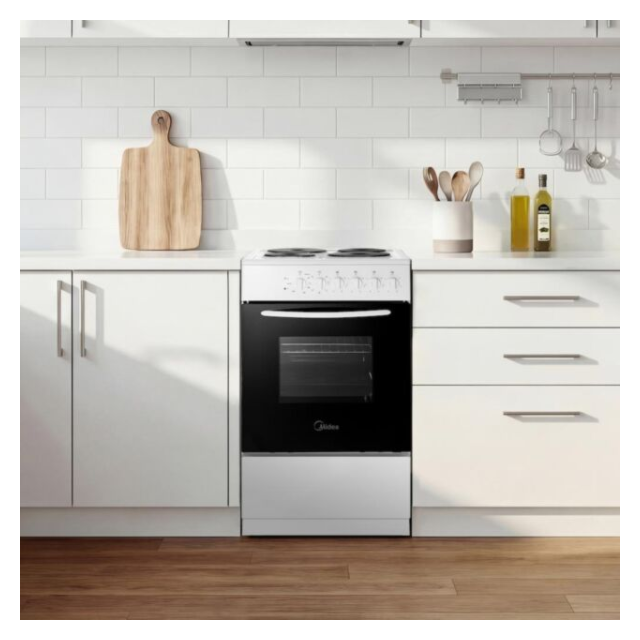 Midea MFO20DME4H109-WH 50Cm Sealed Plate Electric Freestanding Cooker In White 