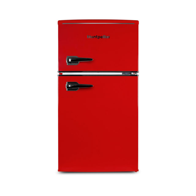 Montpellier MAB2035ER 45.3cm Low Frost Undercounter Retro Fridge Freezer - Red