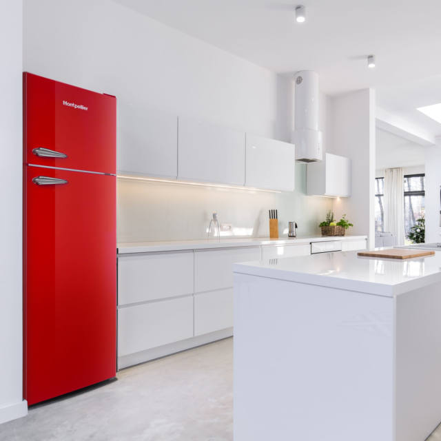 Montpellier MAB346ER 59.5cm 20/80 Fridge Freezer - Red