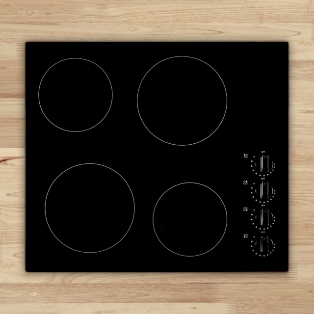 Montpellier MCH59CK 59cm Ceramic Hob - Black Glass