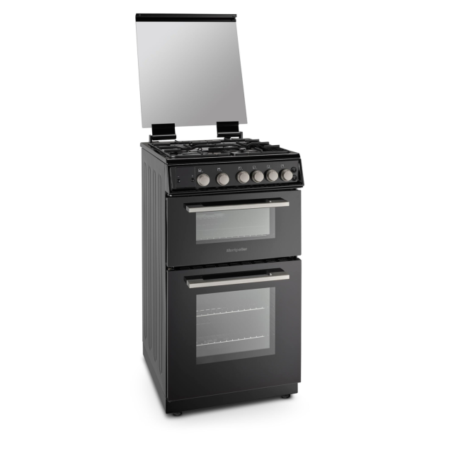 Montpellier MDOG50LK 50cm Double Oven Gas Cooker with Gas Hob - Black