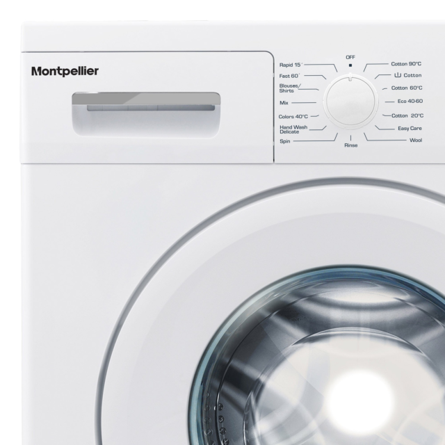 Montpellier MWM61200W Montpellier MWM61200W 6kg 1200 Spin Washing Machine - White
