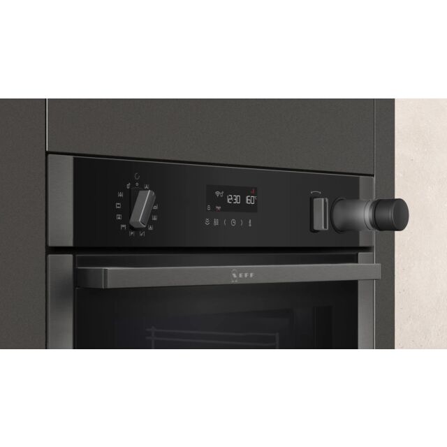 Neff B3AVH4HG0B 59.4cm Built In Electric Single Oven - Black/Graphite Grey