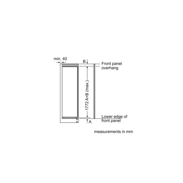 Neff KI1811SE0G 177x54 built in fridge 2 FreshSafe drawers LED Light 7 glass shelves sliding hinge