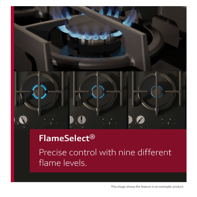 Neff T27CIQ8N0 75cm 5 burner 4.0kW Wok burner Optimised FlameSelect 3 Dishwasher suitable cast iron 