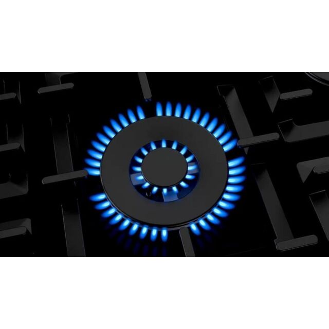 Neff T27CS59S0 75cm Black Tempered Glass, 5 burner, 4.0kW Wok burner, Cast Iron supports, FlameSelec