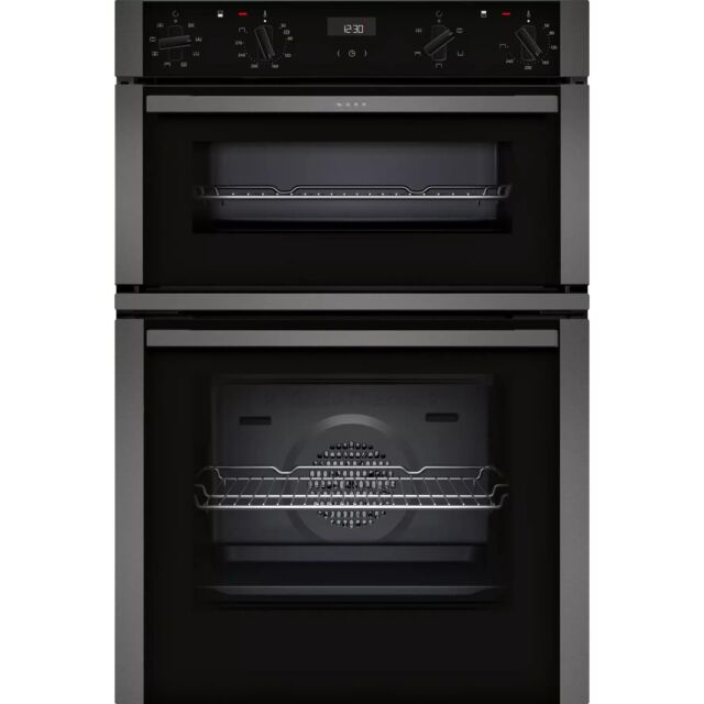 Neff U1ACE2HG0B 59.4cm Built In Electric Double Oven - Black with Graphite Trim