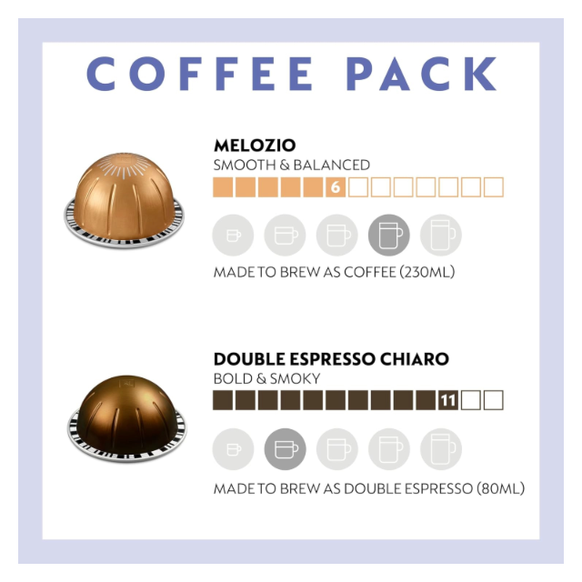 Nespresso ENV90.B Vertuo Pop Coffee Machine Bundle Pack