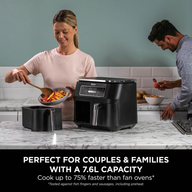 Ninja AF200UK Foodi 4-in-1 Dual Zone 7.6L Air Fryer - Black