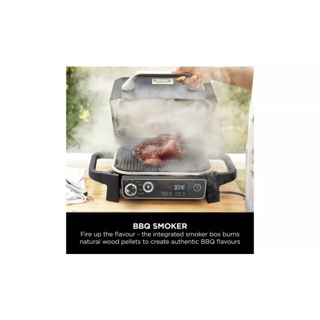 Ninja OG701UK Woodfire Electric BBQ Grill & Smoker with Woodfire BBQ Pellets