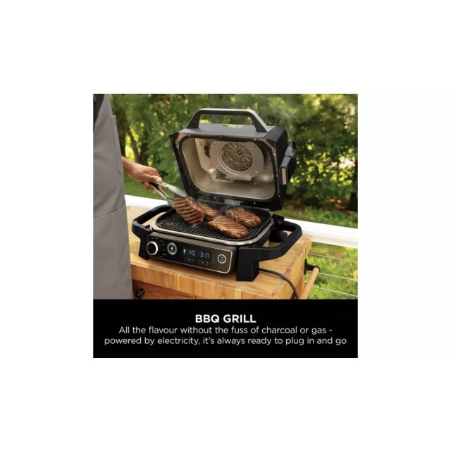 Ninja OG701UK Woodfire Electric BBQ Grill & Smoker with Woodfire BBQ Pellets